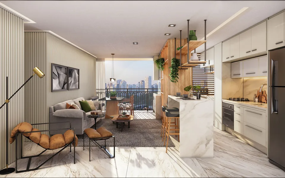 Brooklin Noventa Living - Apartamento com 66,95 m², em Brooklin Paulista — foto 2