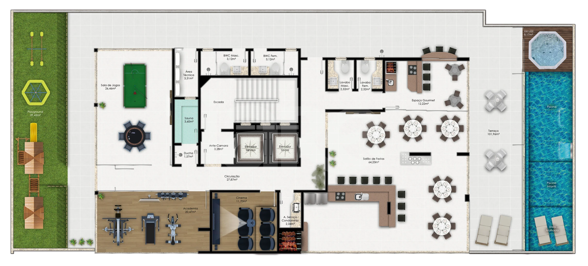 Planta — Pavimento lazer
