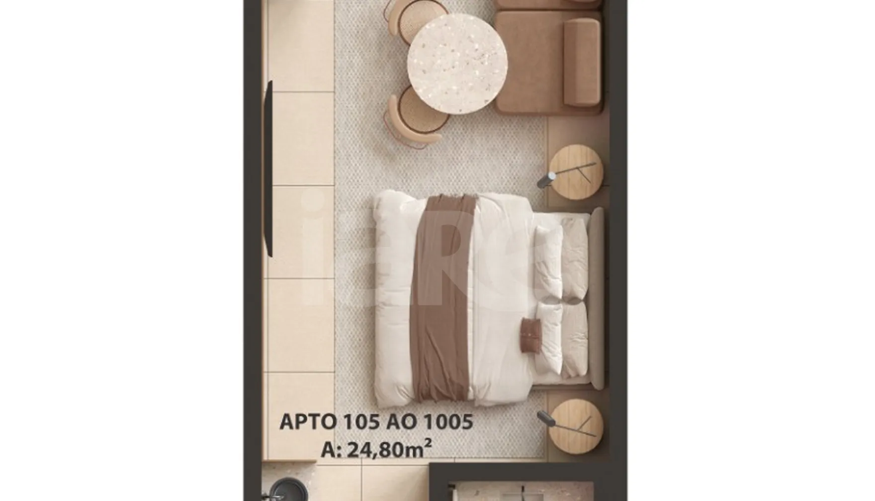 Planta — Studio 24,8 m²