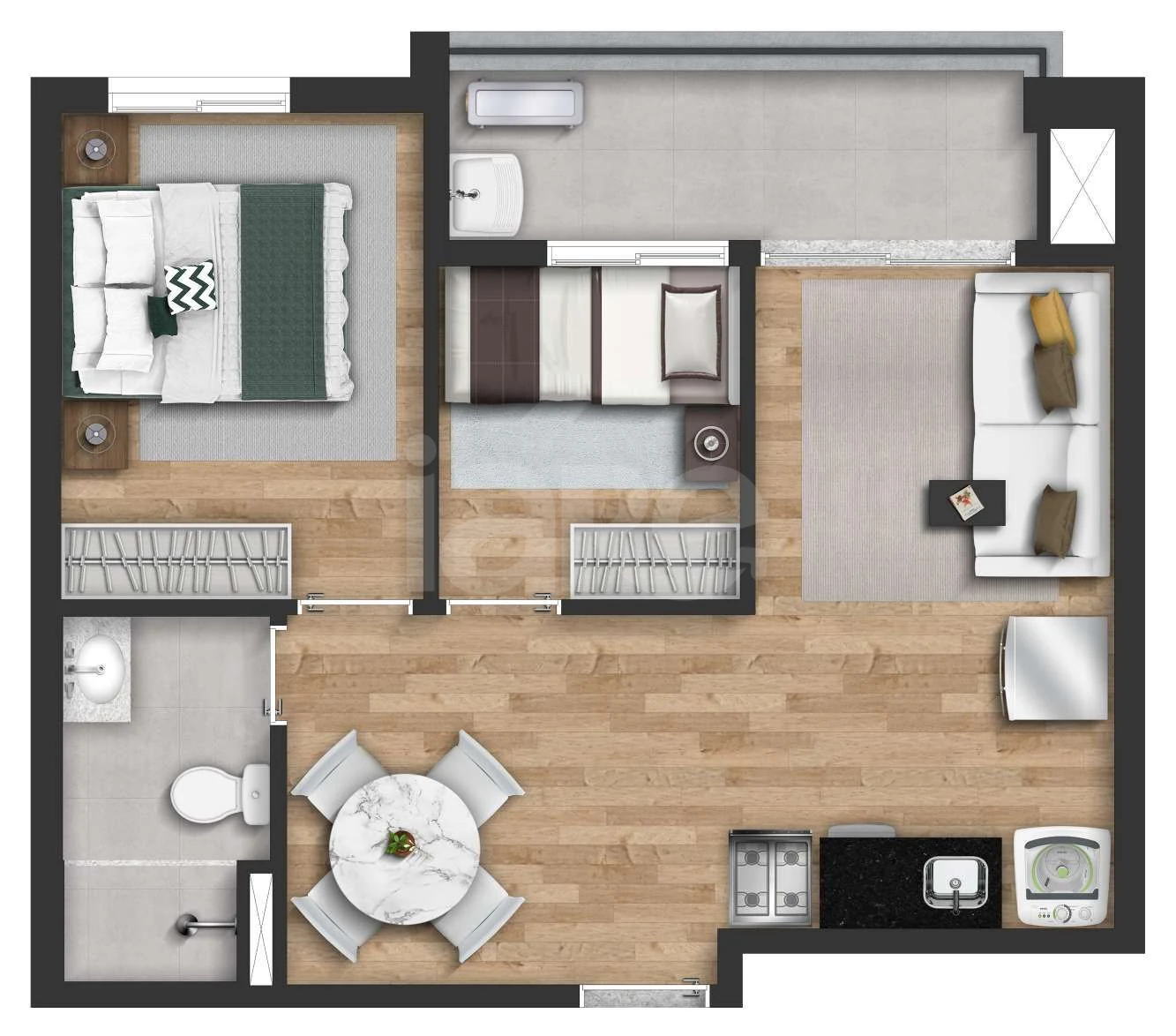 Planta — Apartamento 43,46 m²