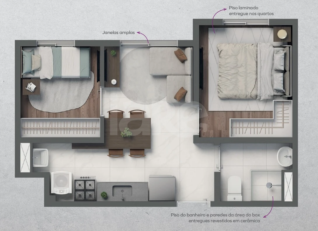 Planta — Apartamento 31,42 m²
