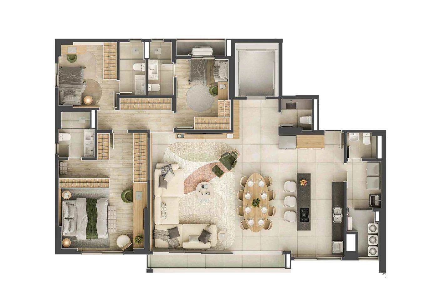 Planta — Apartamento 154,08 m²