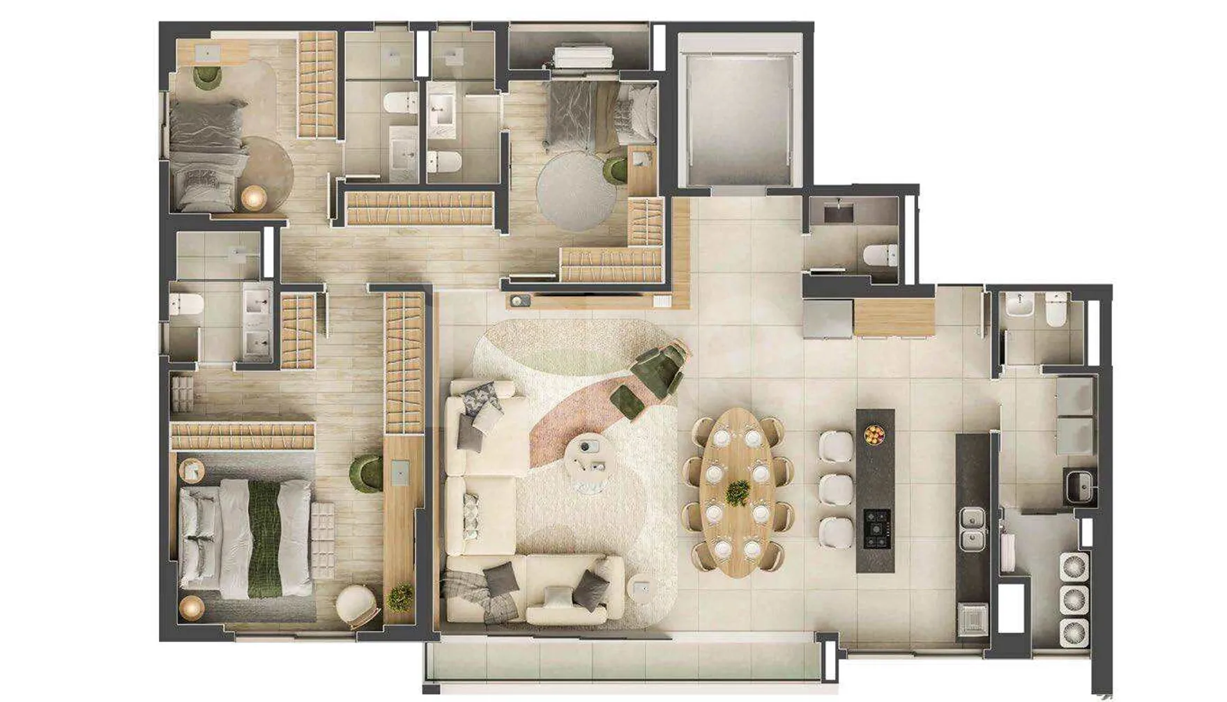 Planta — Apartamento 154,08 m²