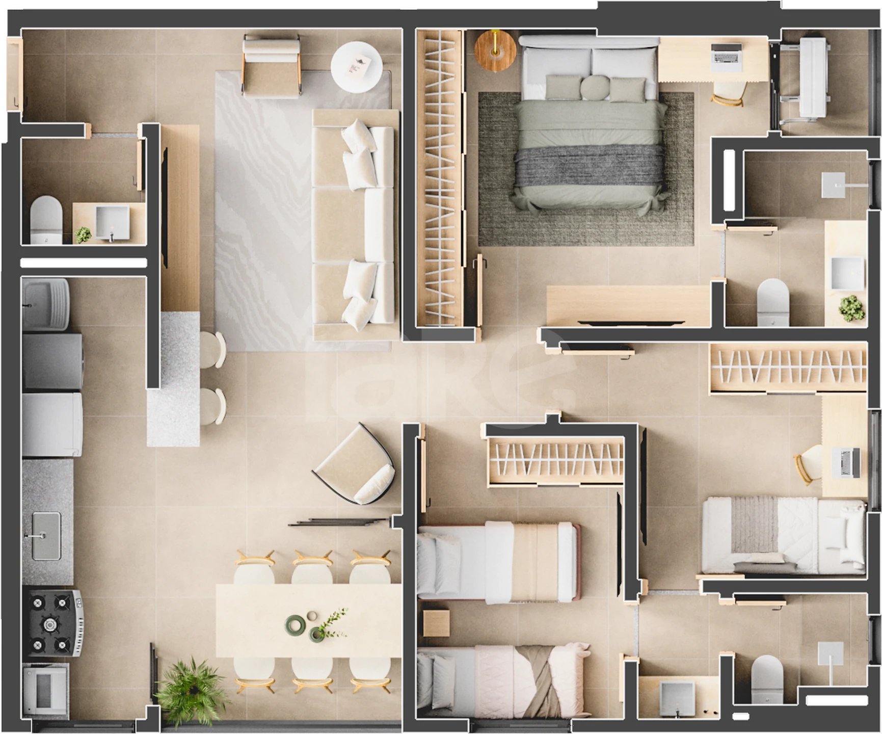 Planta — Apartamento 82,32 m²
