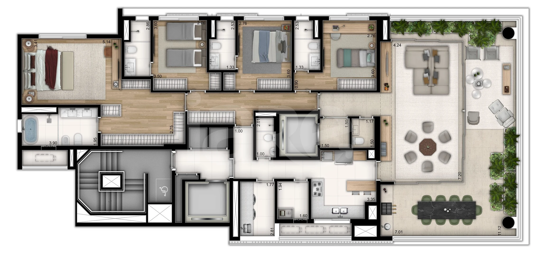 Planta — Apartamento 238,7 m²