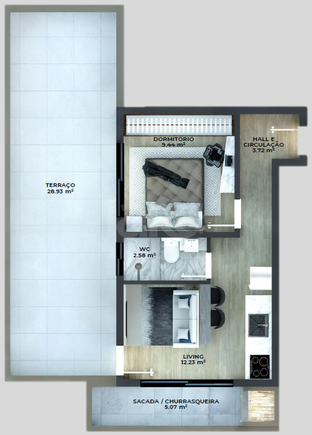 Planta — Garden 71,4 m²