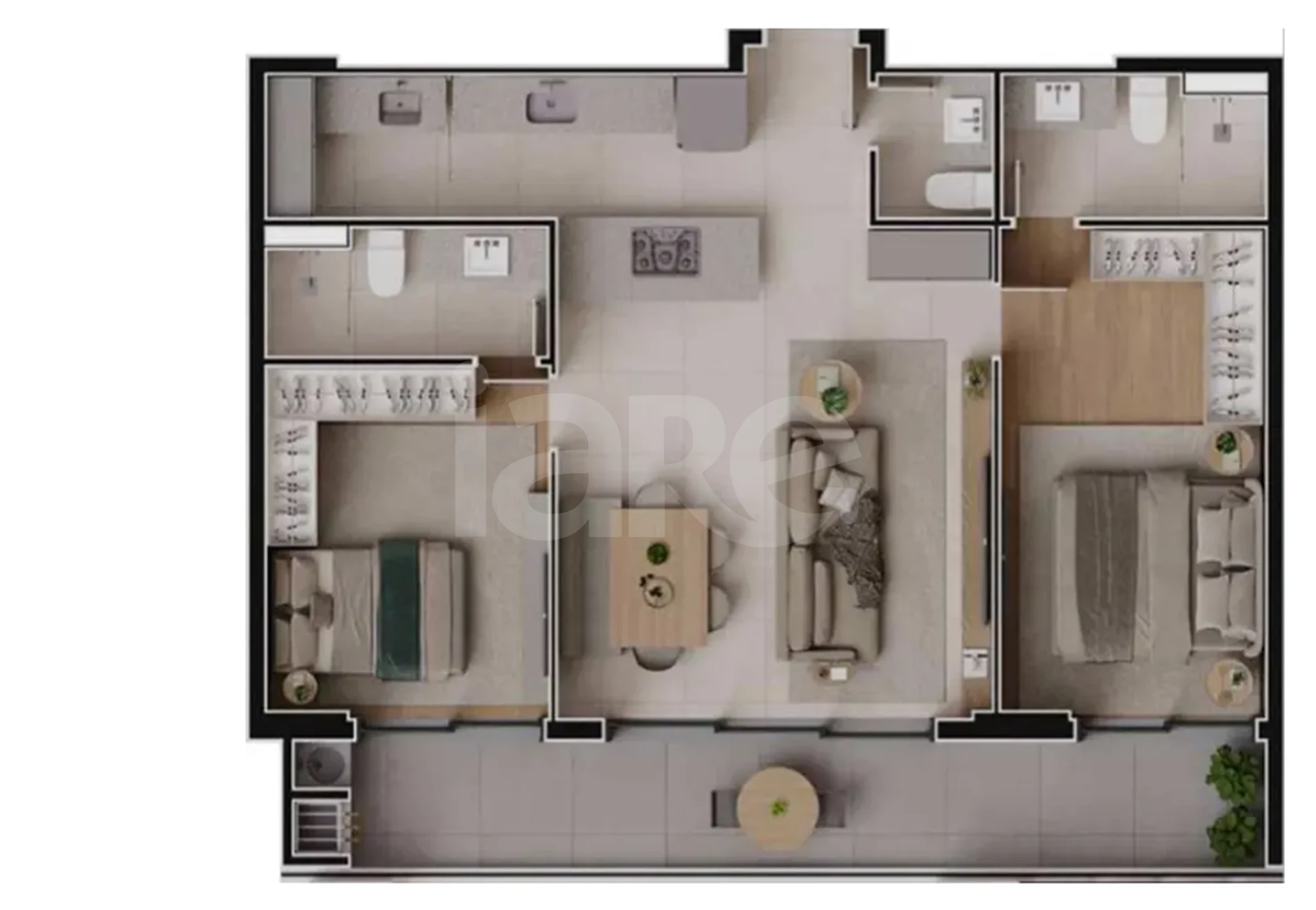 Planta — Apartamento 93,75 m²
