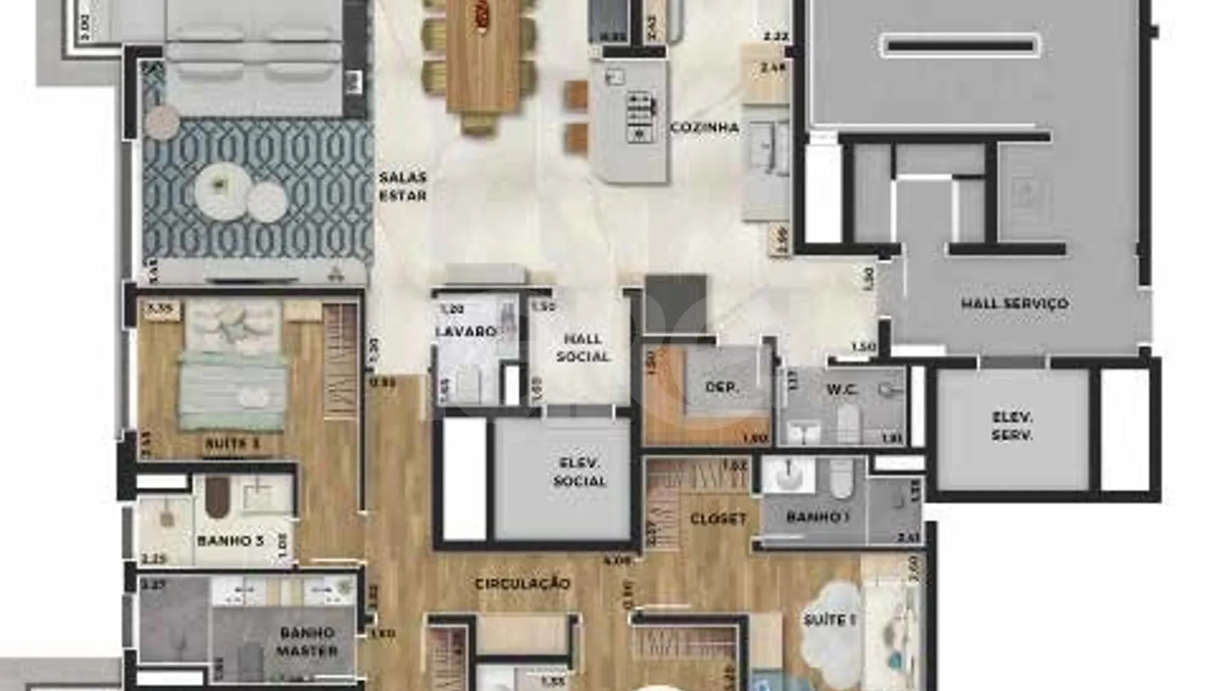 Planta — Apartamento 190,7 m²