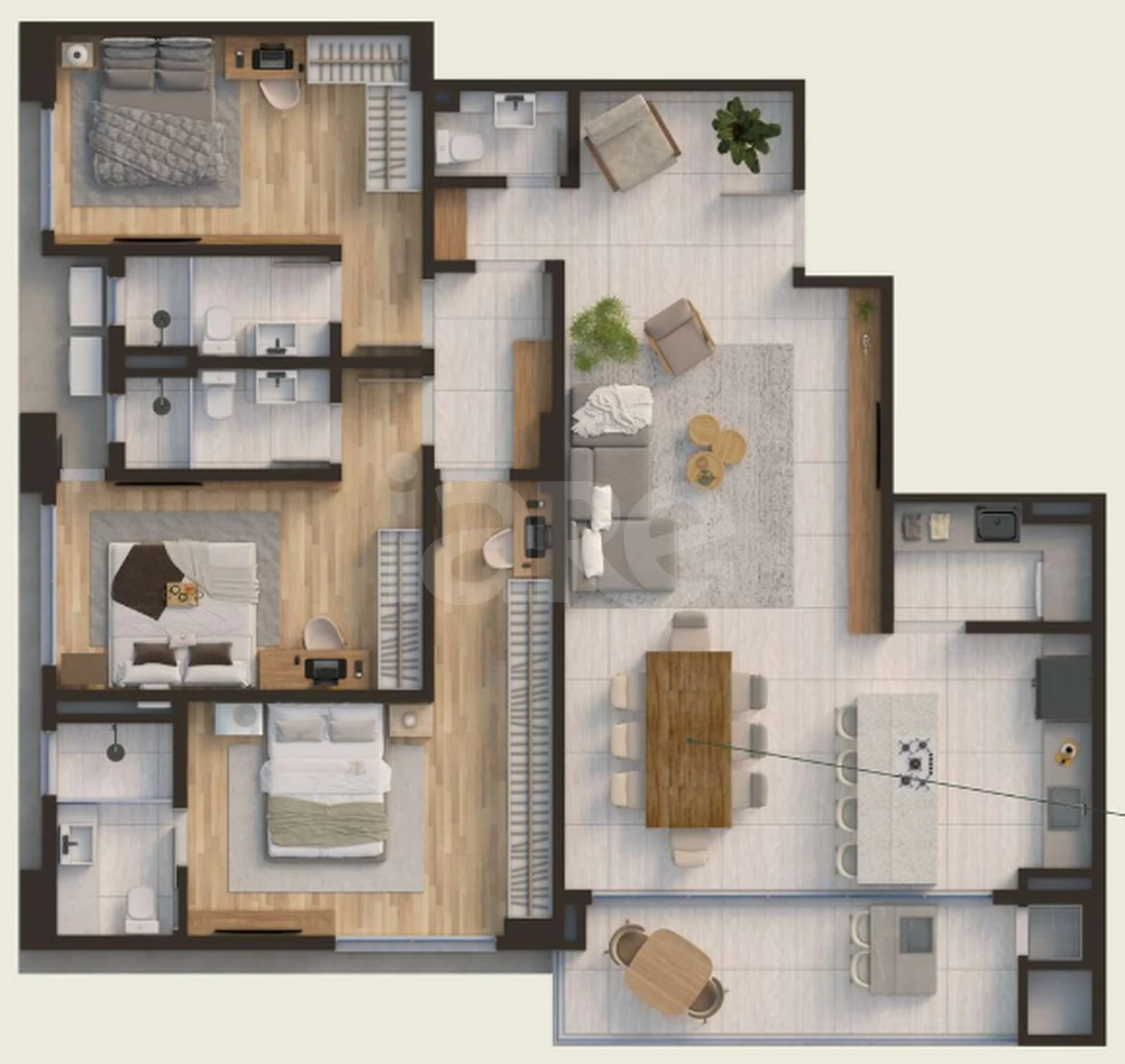 Planta — Apartamento 139 m²
