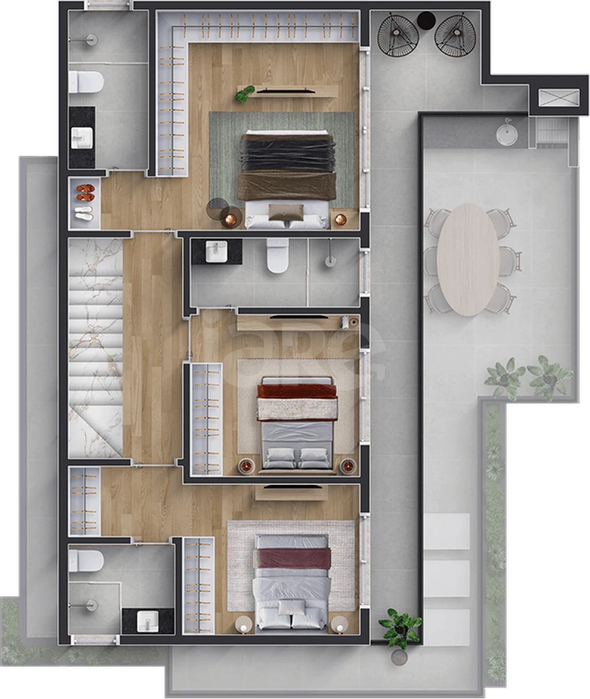 Planta — Cobertura Duplex 192,74 m²