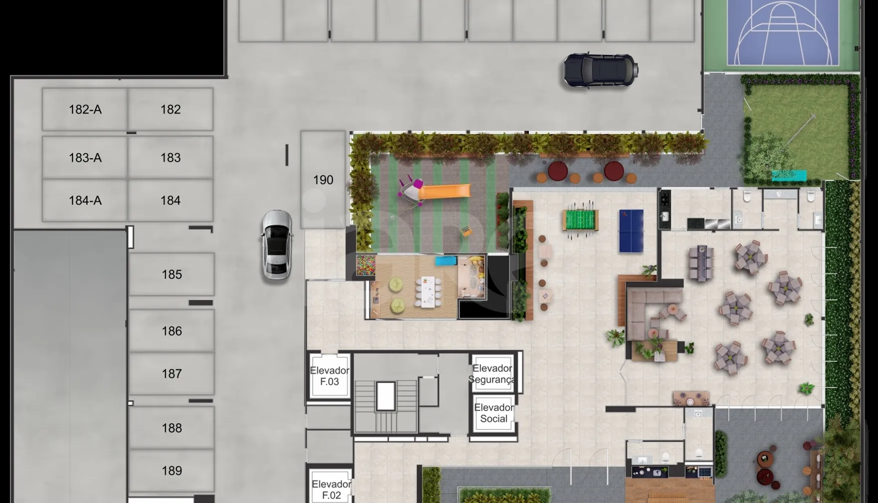 Planta — Pavimento garagem 1