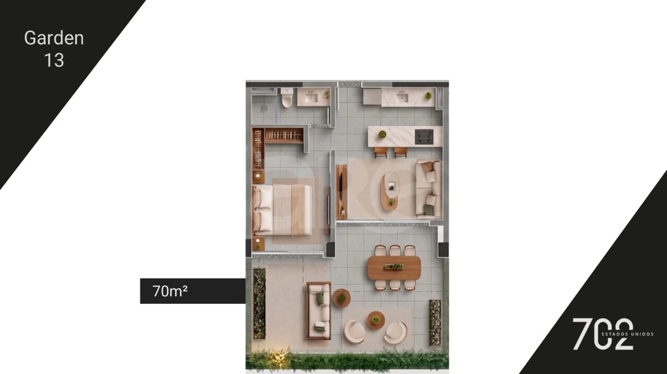 Planta — Garden 70,37 m²