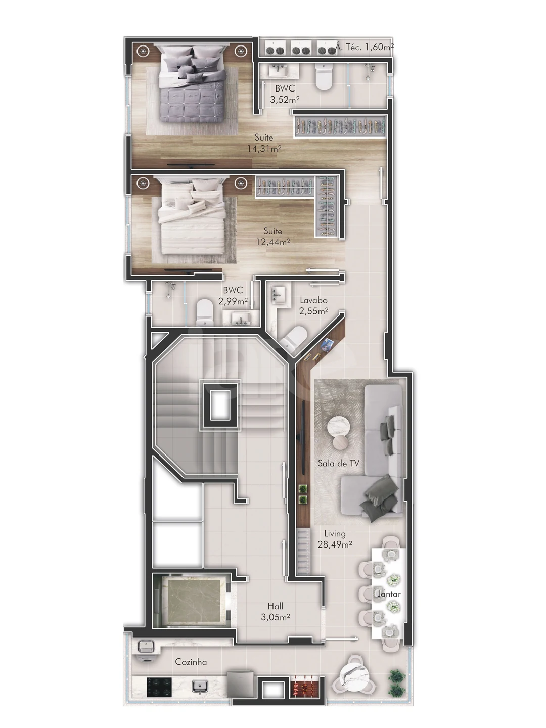 Planta — Apartamento 79 m²