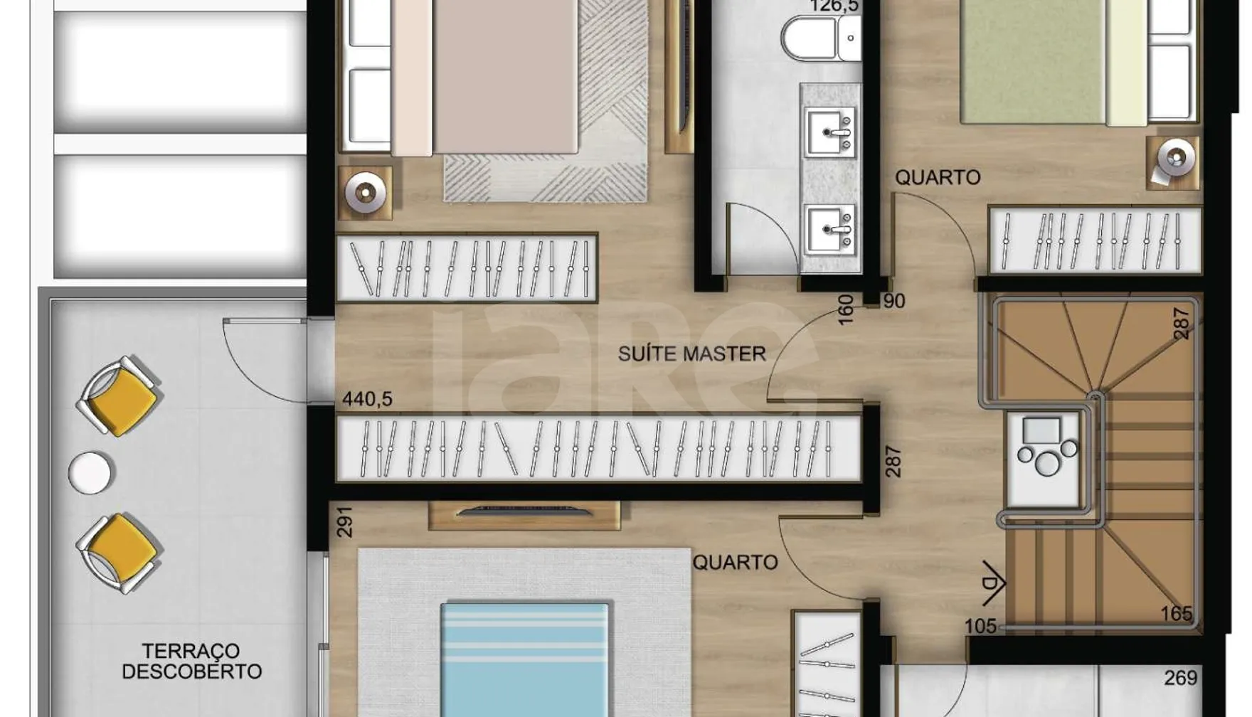 Planta — Cobertura Duplex 171,59 m²