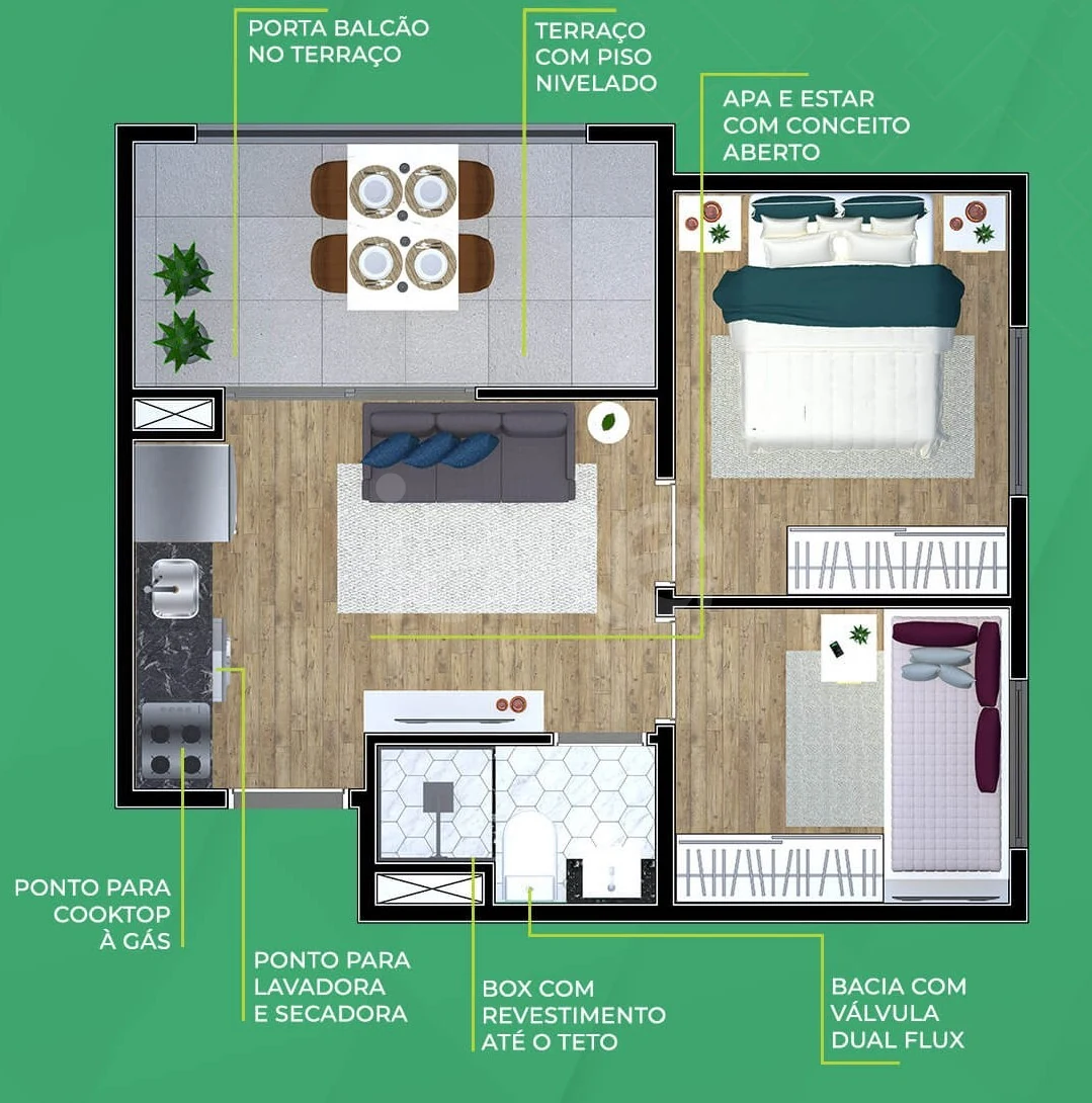 Planta — Apartamento 42 m²