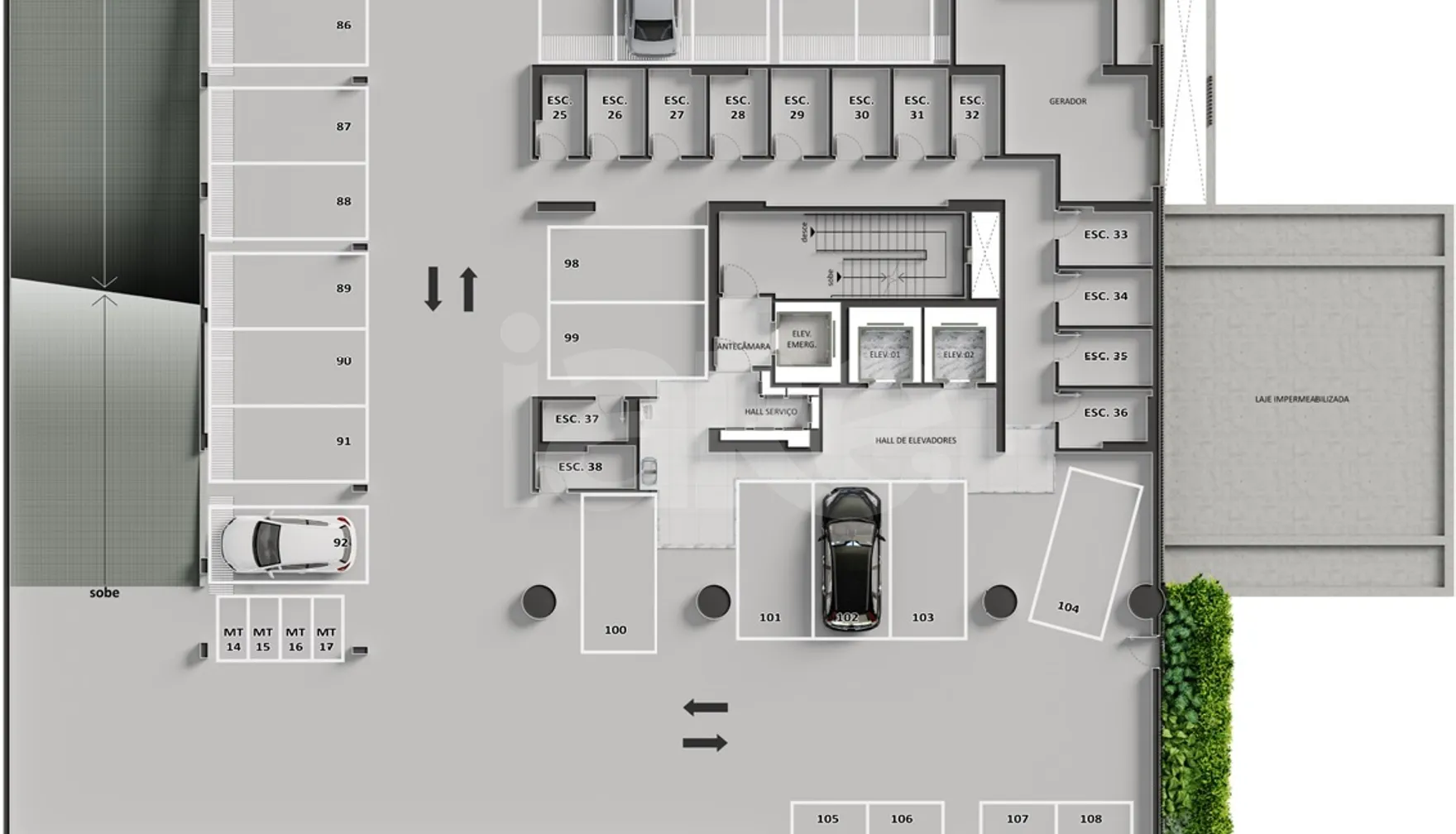 Planta — Pavimento garagem 1