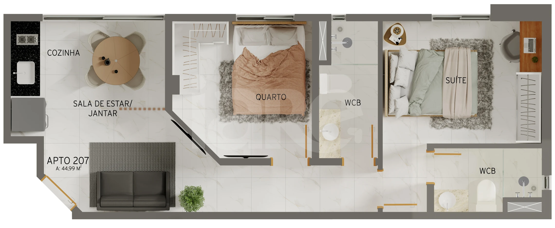 Planta — Garden 40,6 m²