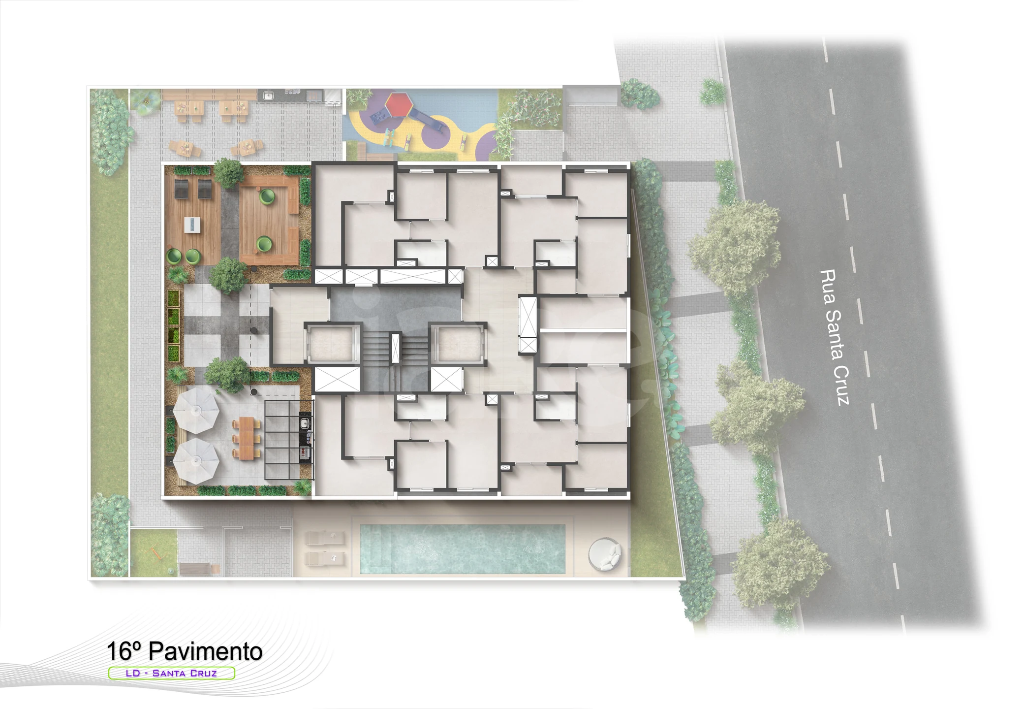 Planta — Pvto Comum - 16º Pavimento