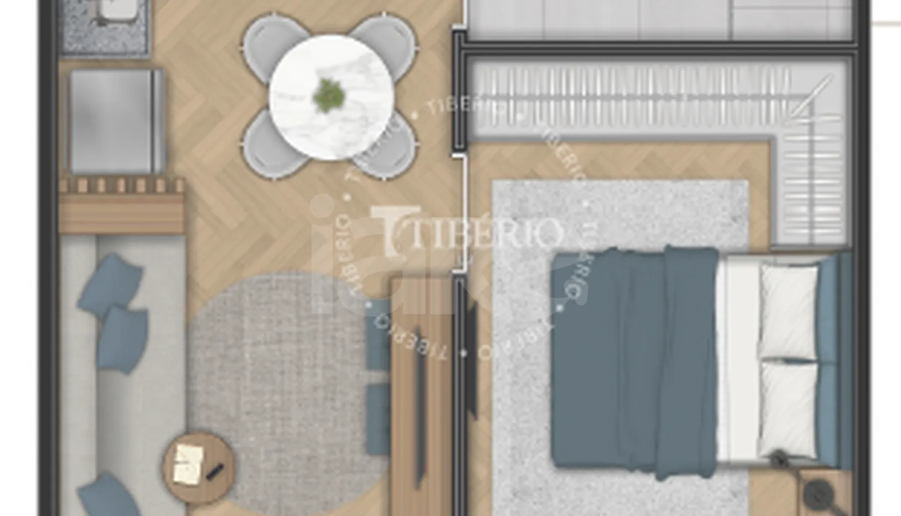 Planta — Apartamento 32,96 m²