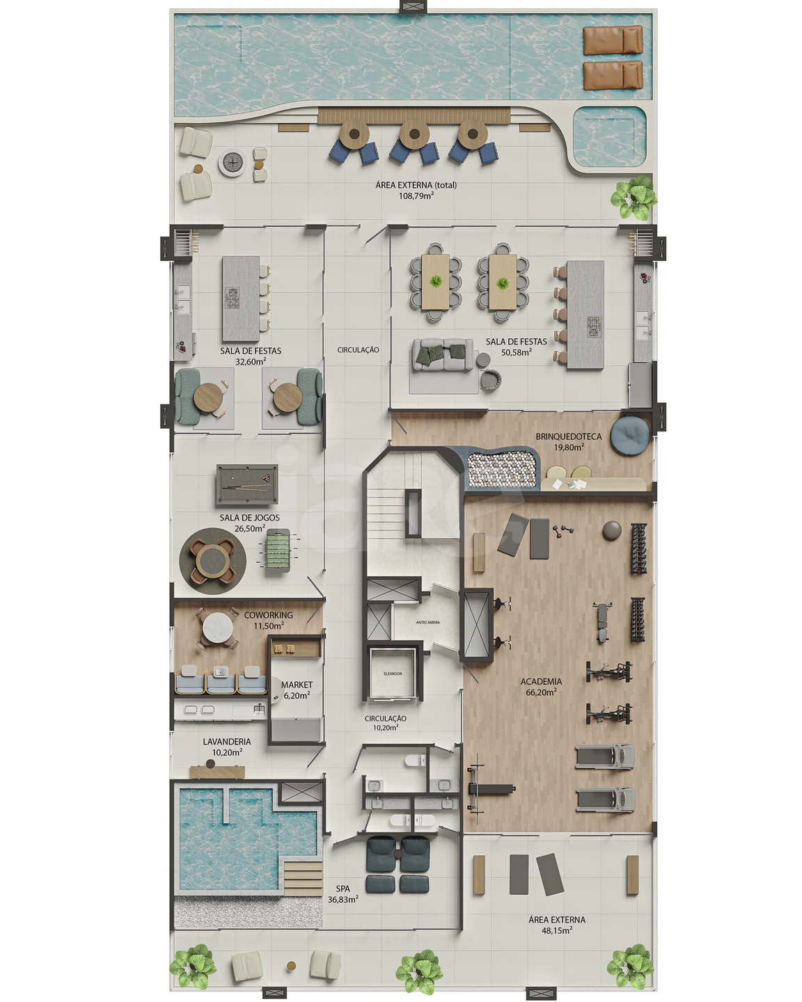 Planta — Pavimento lazer
