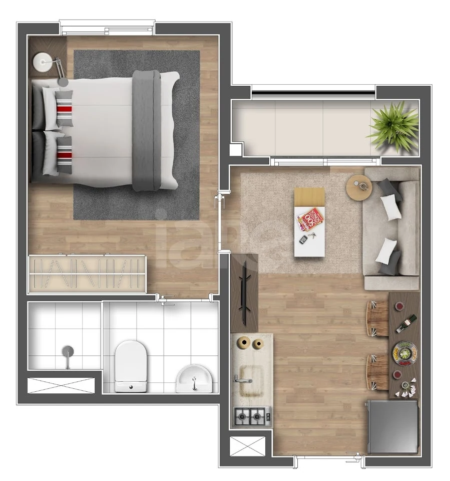 Planta — Apartamento 24,8 m²