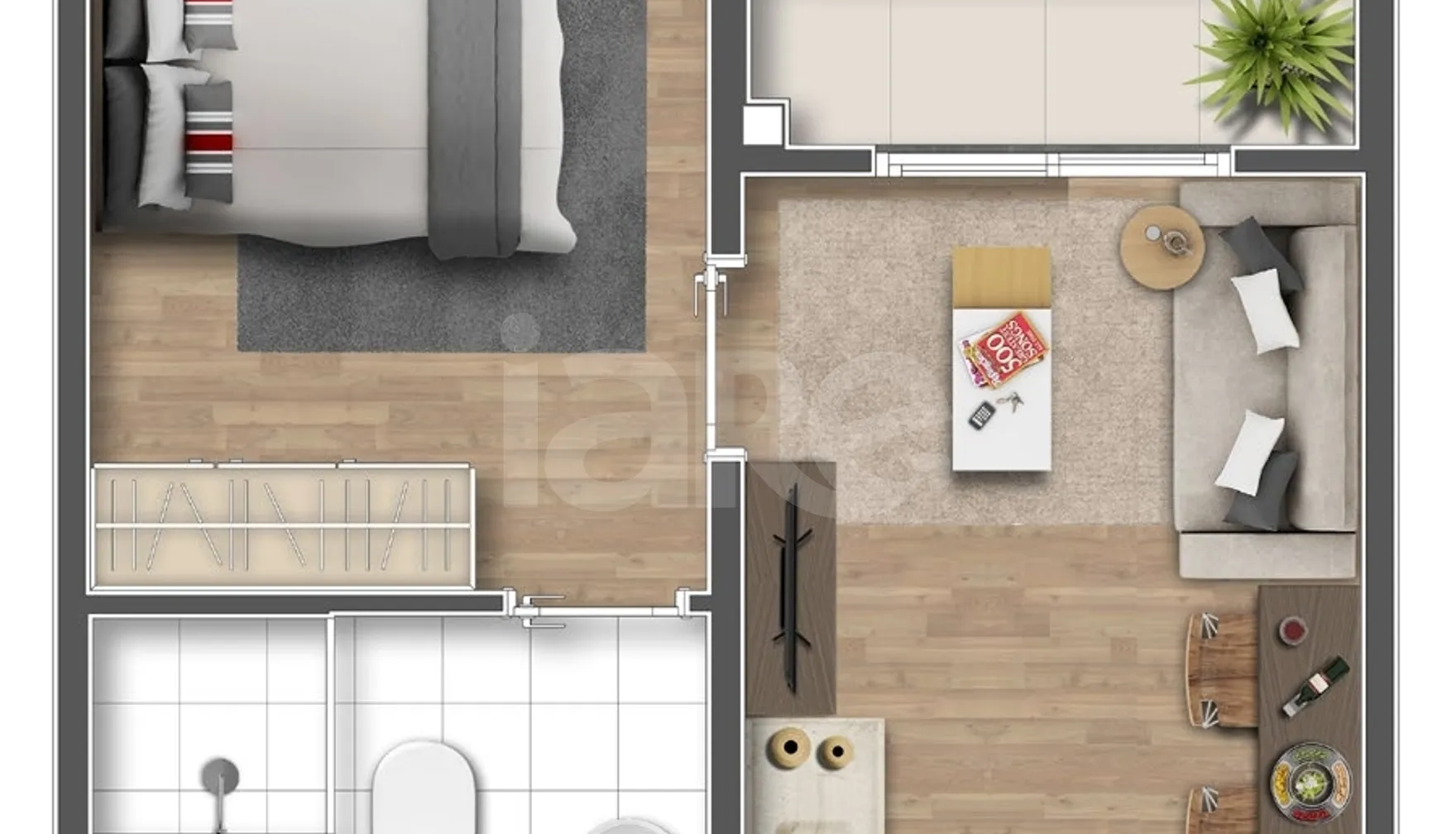 Planta — Apartamento 24,8 m²