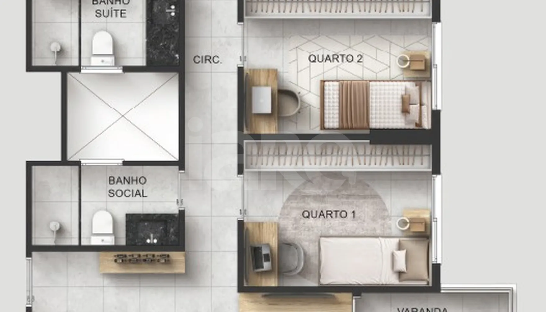 Planta — Apartamento 100,6 m²