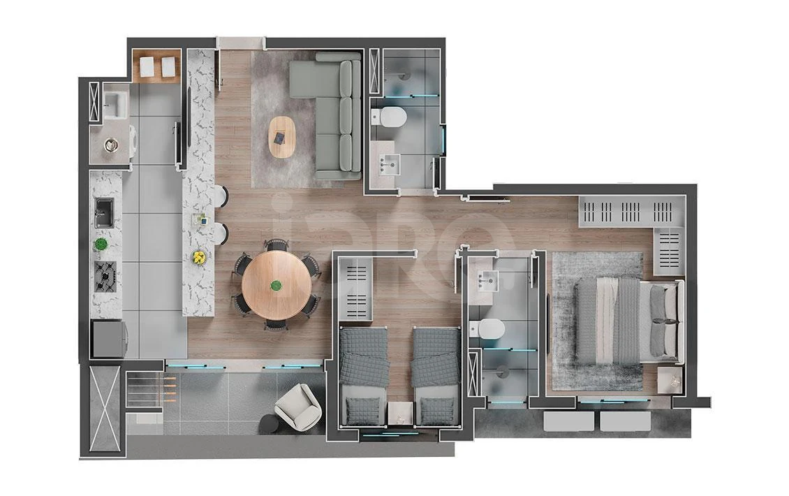 Planta — Apartamento 69,84 m²