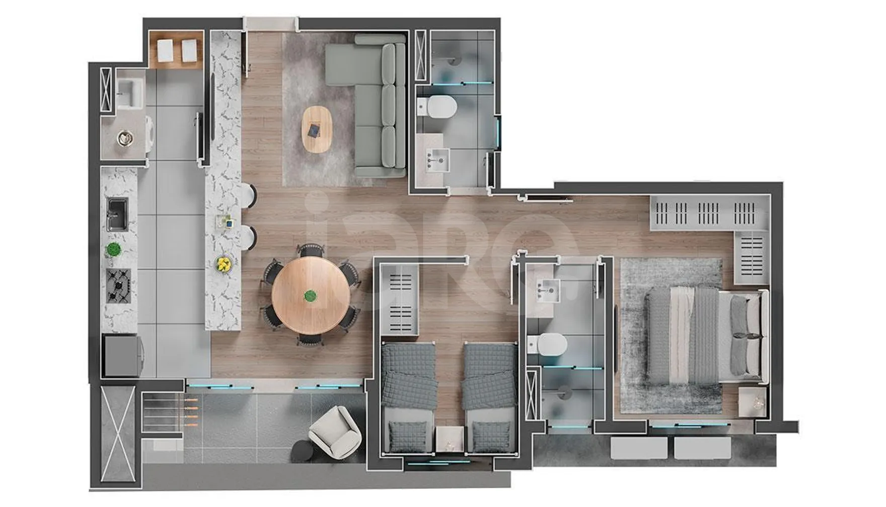 Planta — Apartamento 69,84 m²
