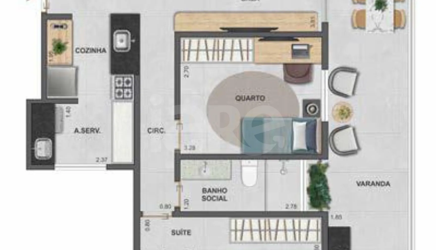 Planta — Apartamento 82,62 m²