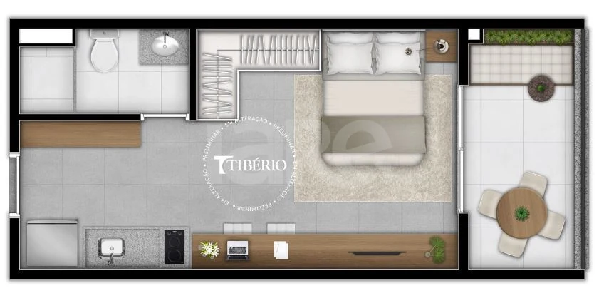 Planta — Studio 27,73 m²
