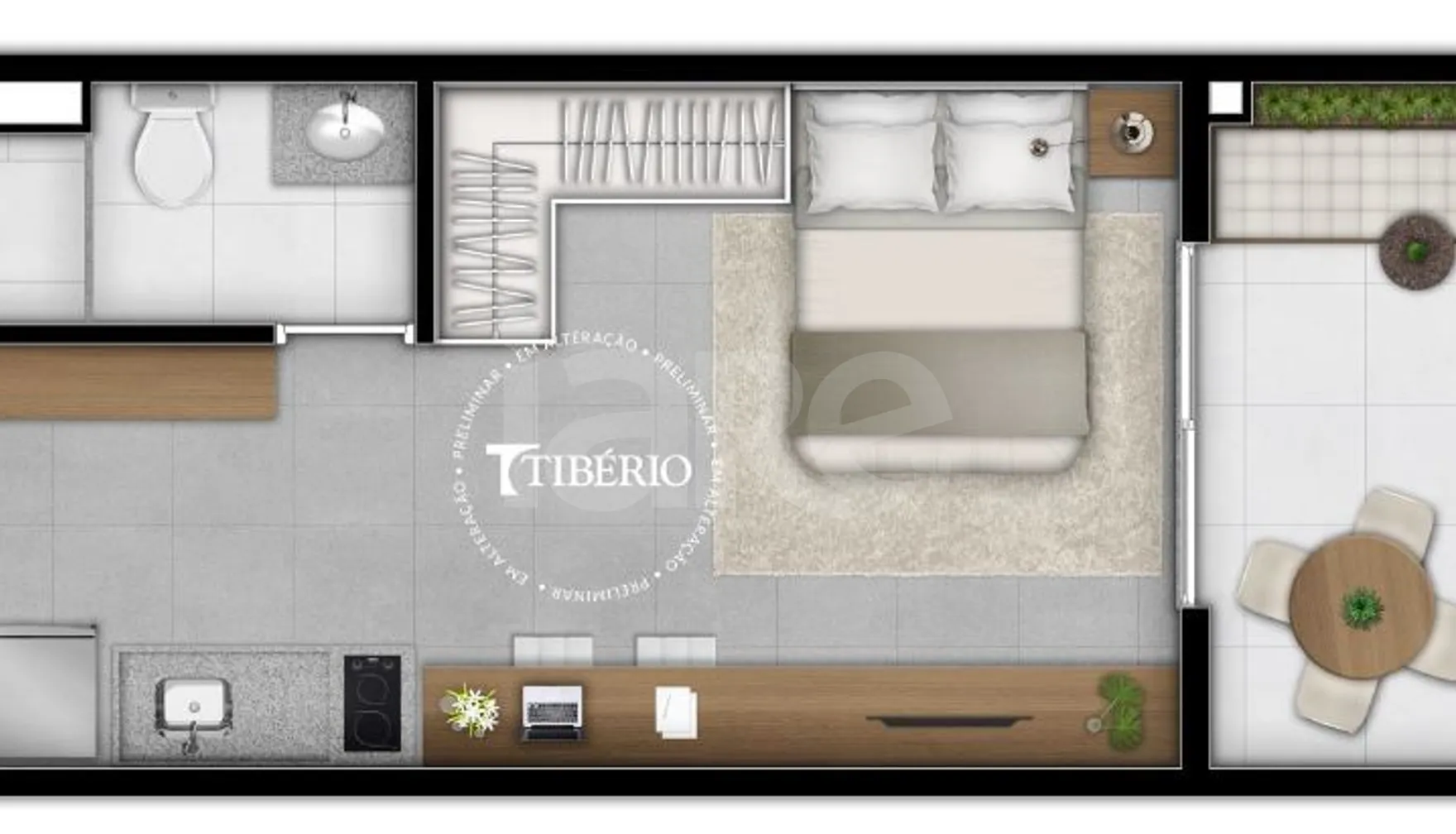 Planta — Studio 27,73 m²