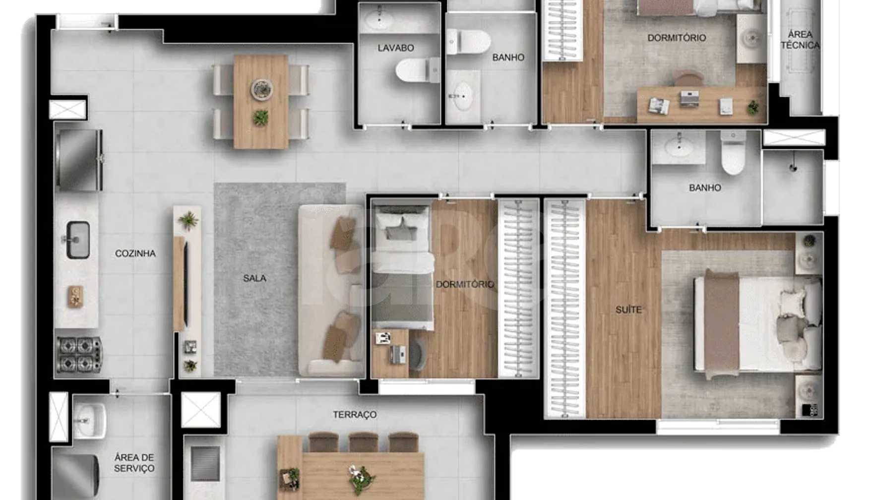 Planta — Apartamento 90,29 m²