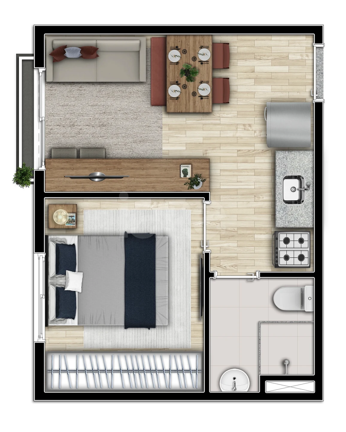 Planta — Apartamento 25,94 m²