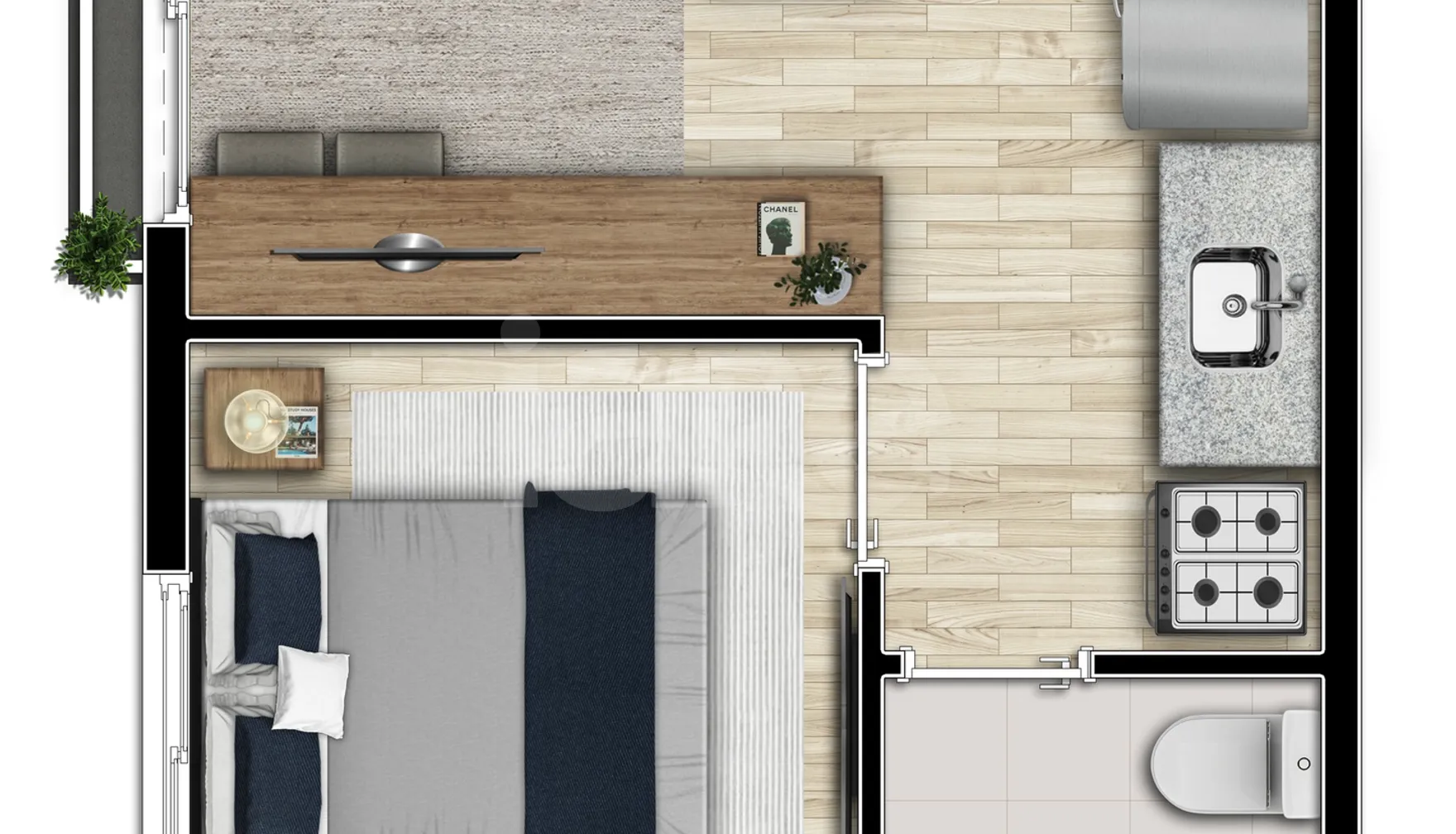 Planta — Apartamento 25,94 m²