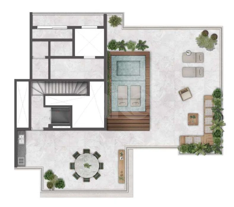 Planta — Cobertura Duplex 345,72 m²