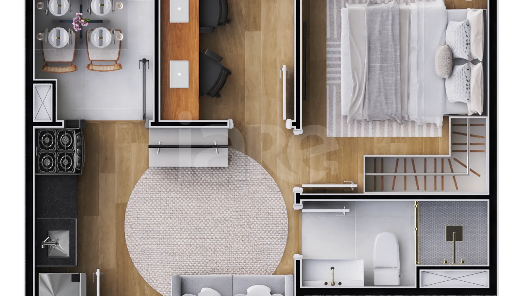 Planta — Apartamento 28,03 m²