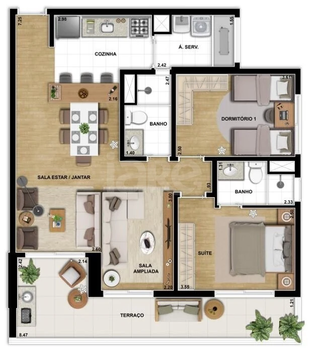 Planta — Garden 122 m²