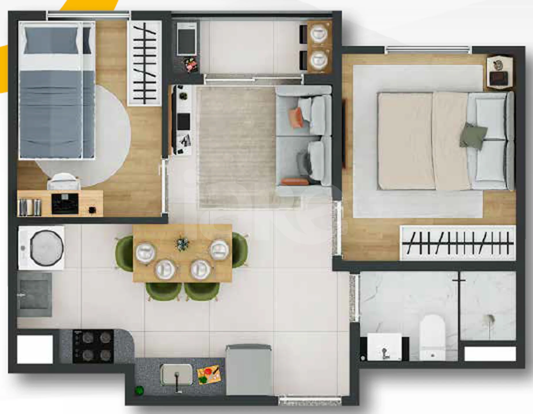 Planta — Apartamento 36,52 m²