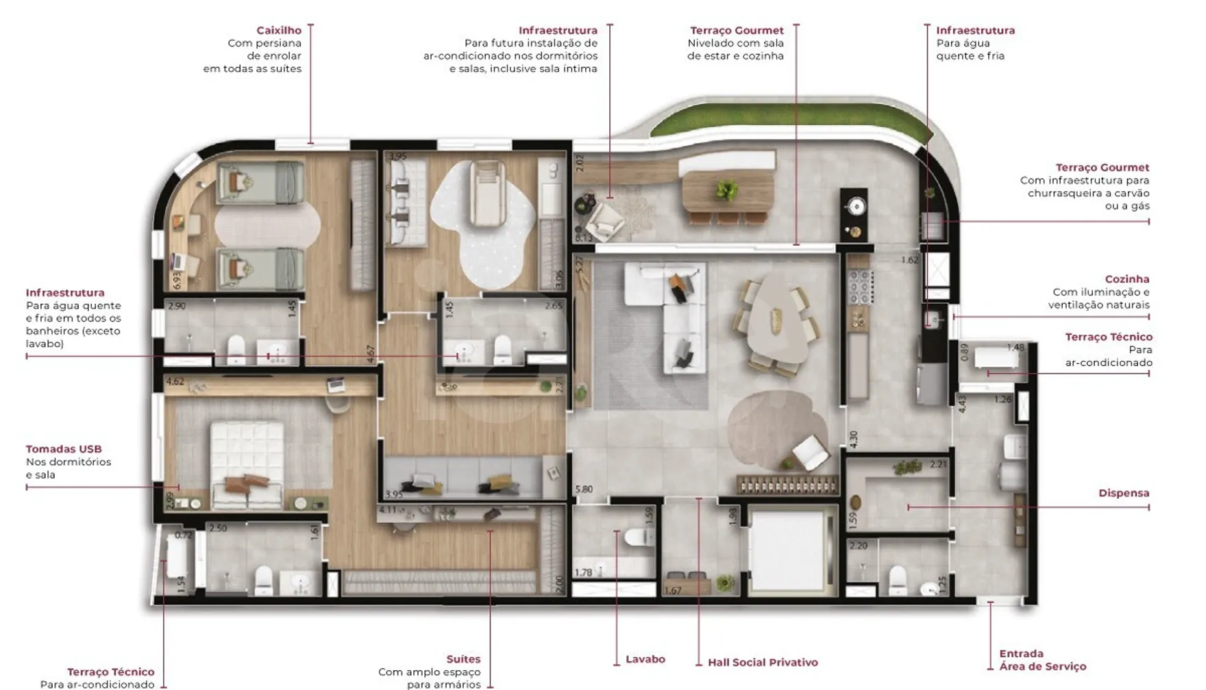 Planta — Apartamento 188,17 m²