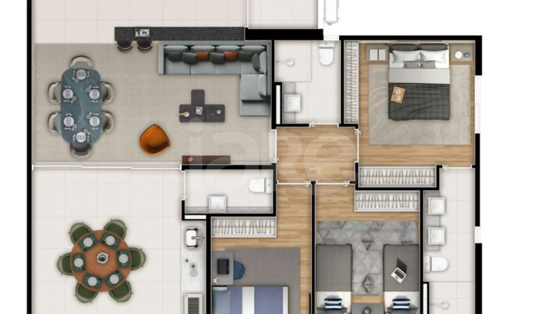 Planta — Apartamento 89,6 m²