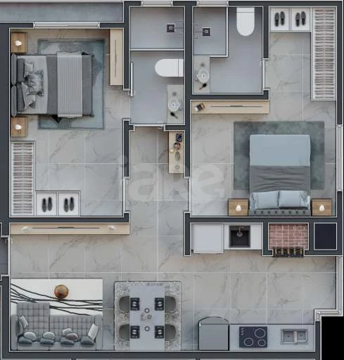 Planta — Apartamento 60,46 m²