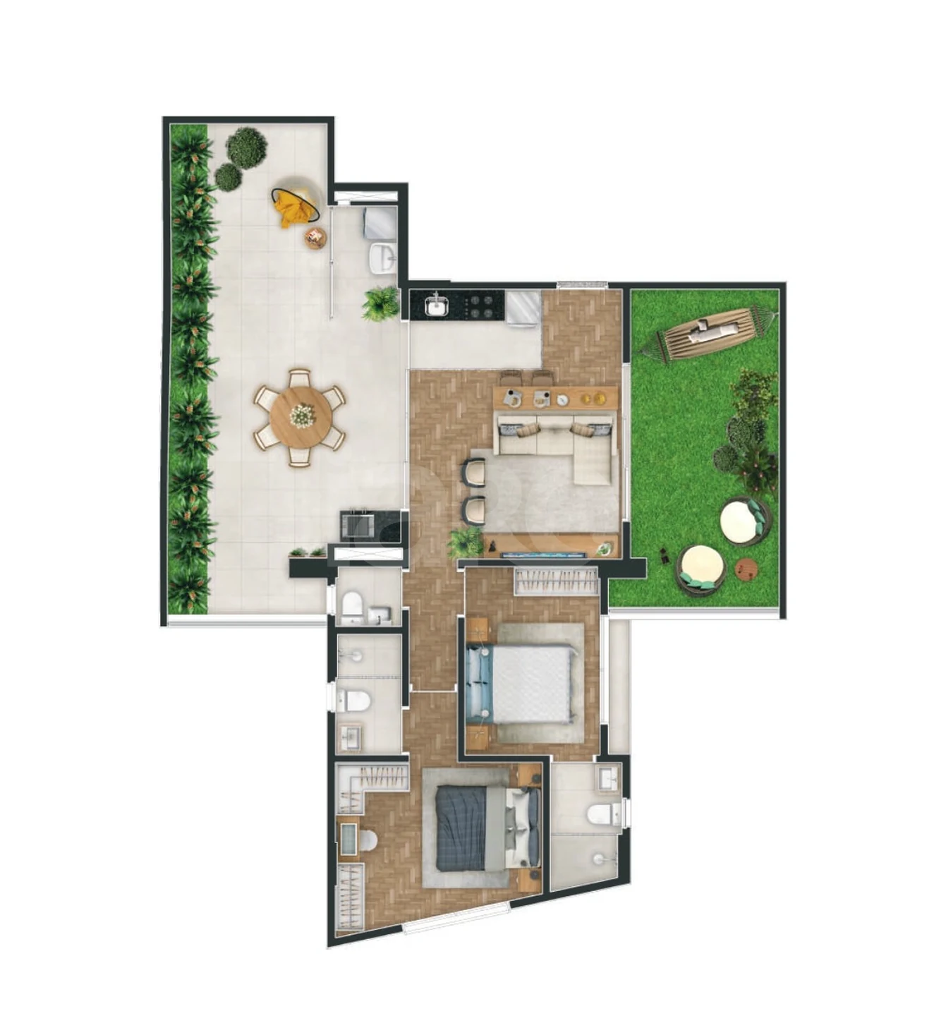 Planta — Garden 122,8 m²