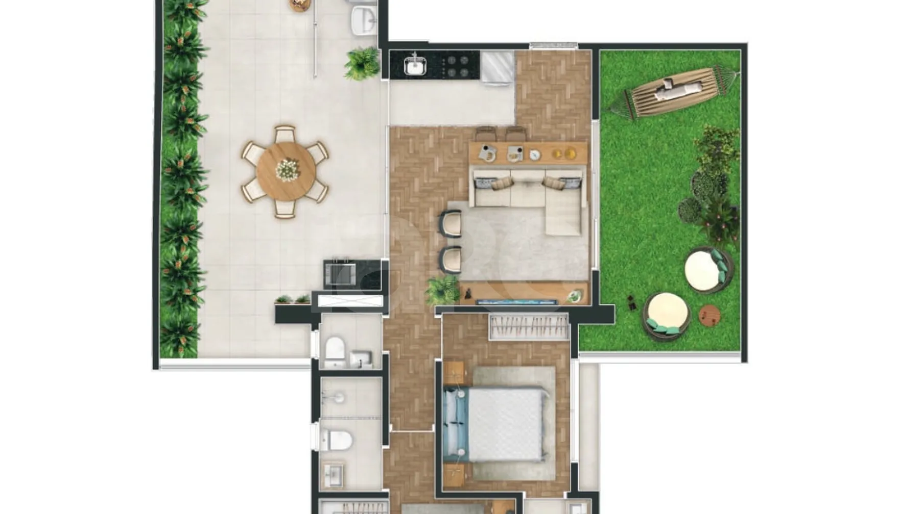 Planta — Garden 122,8 m²