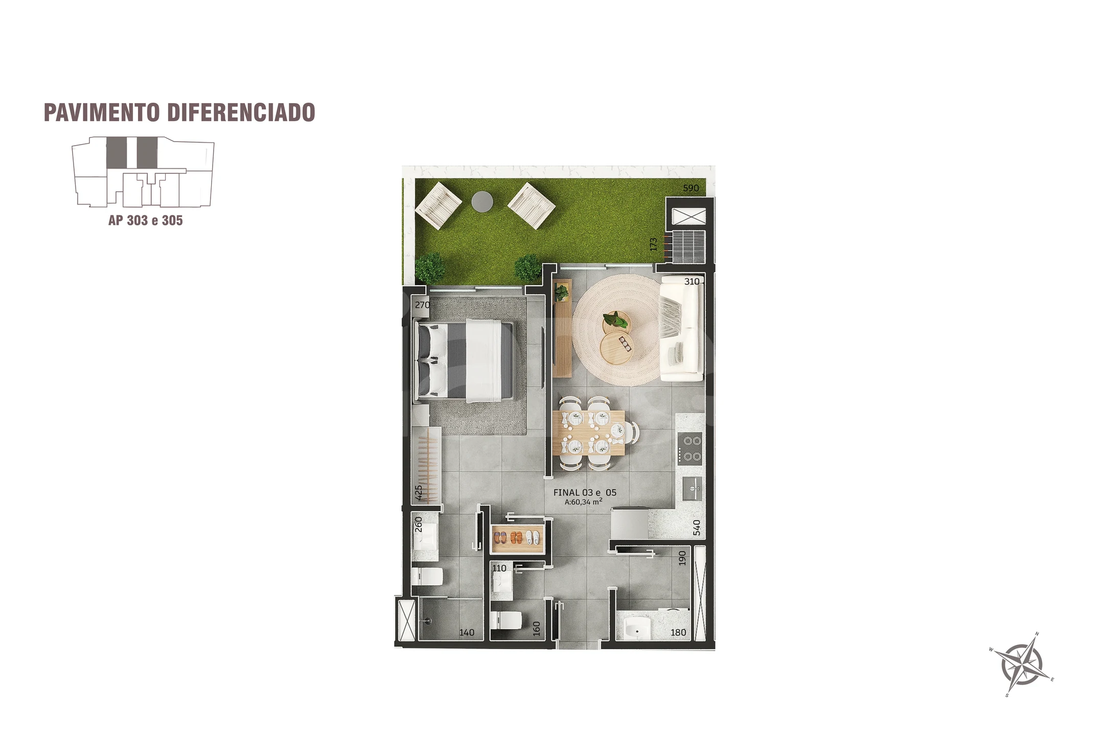 Planta — Garden 60,65 m²