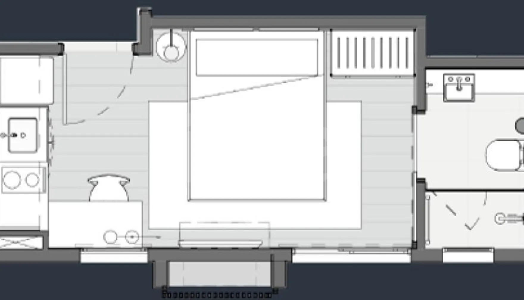 Planta — Studio 19,42 m²