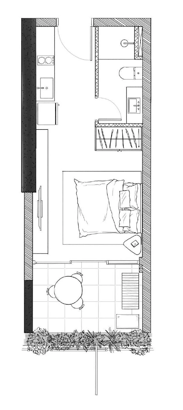 Planta — Studio 25,92 m²