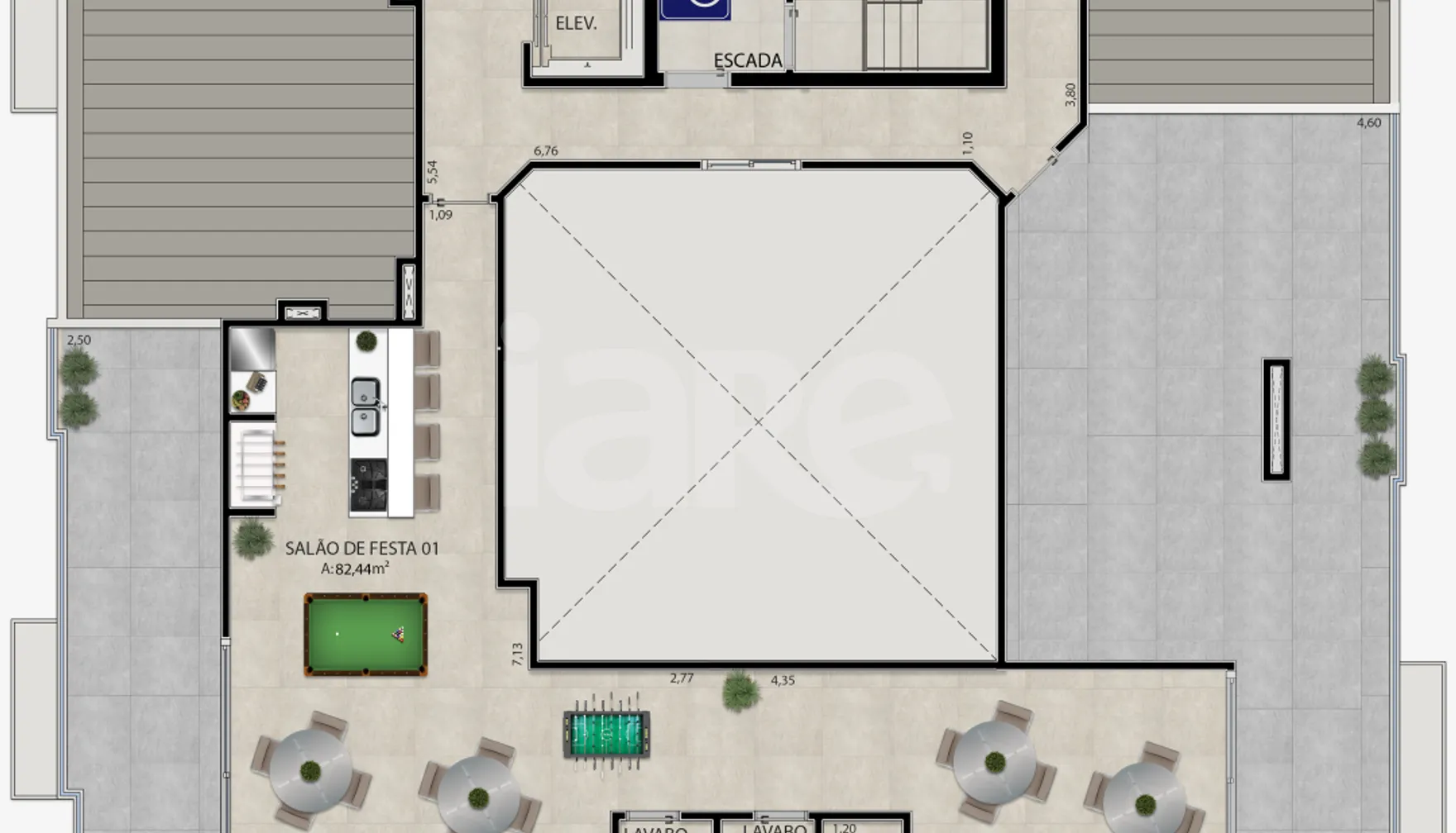 Planta — Pavimento rooftop