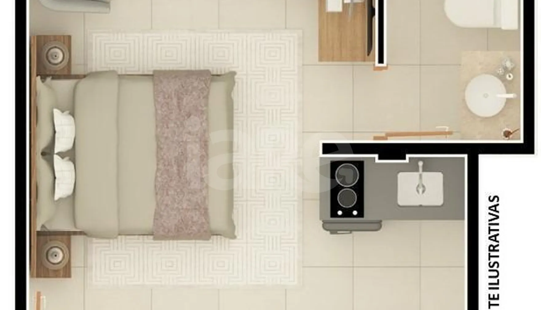 Planta — Studio 21,94 m²