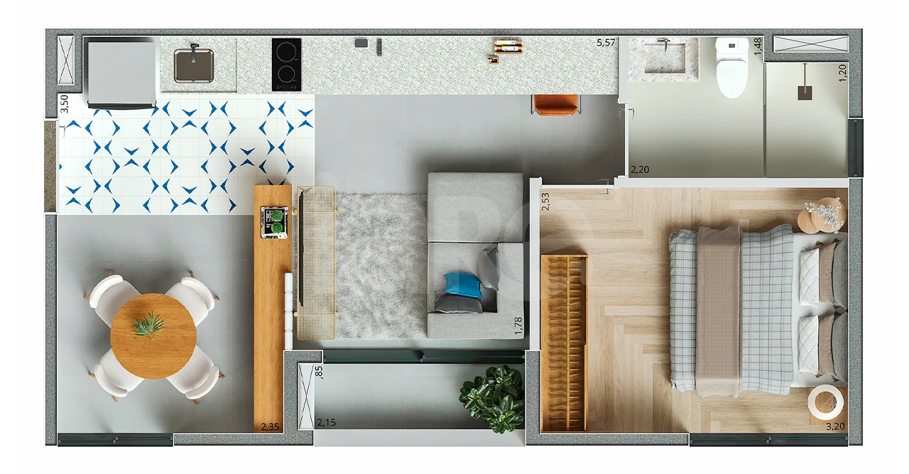 Planta — Garden 40,97 m²